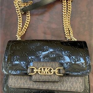 Michael Kors Ladies Heather Extra-small SignatureLogo Crossbody Bag Brown/black